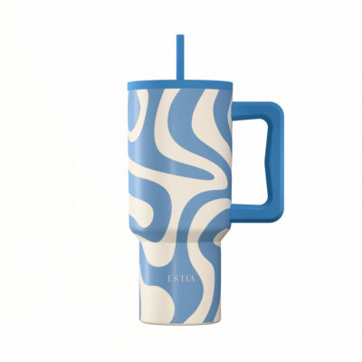 Estia Straw Tumbler XL Sta 900 ml. Ocean Waves