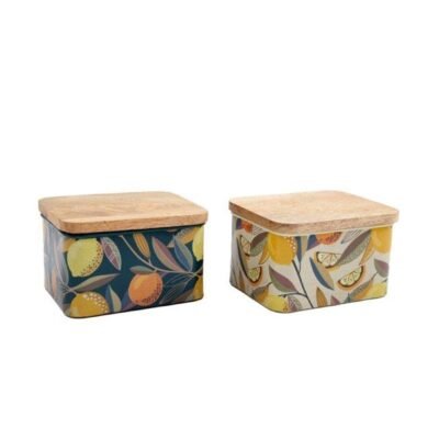 Πορτοκάλι μεταλλικό Δοχείο Citrus zest ορθογώνιο 14 x 8,5 cm.
