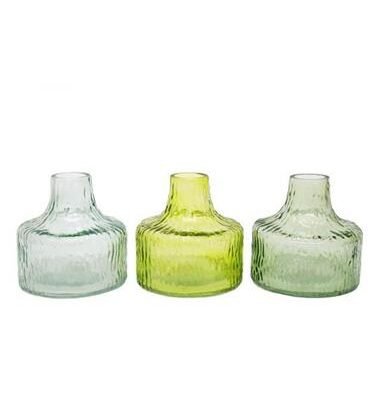 Βάζο γυάλινο Πράσινο 3 αποχρώσεις 11 x 11 cm.