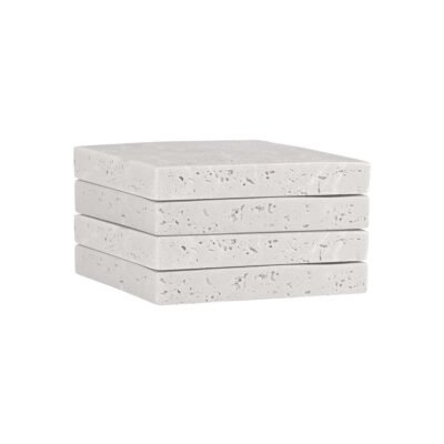 Estia Travertine Σουβέρ σετ-4 4γωνά Εφέ Ασβεστόλιθος 10 x 10 cm.