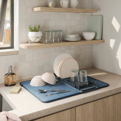 Umbra Dish Rack Udry Drying Mat Slt/Blue