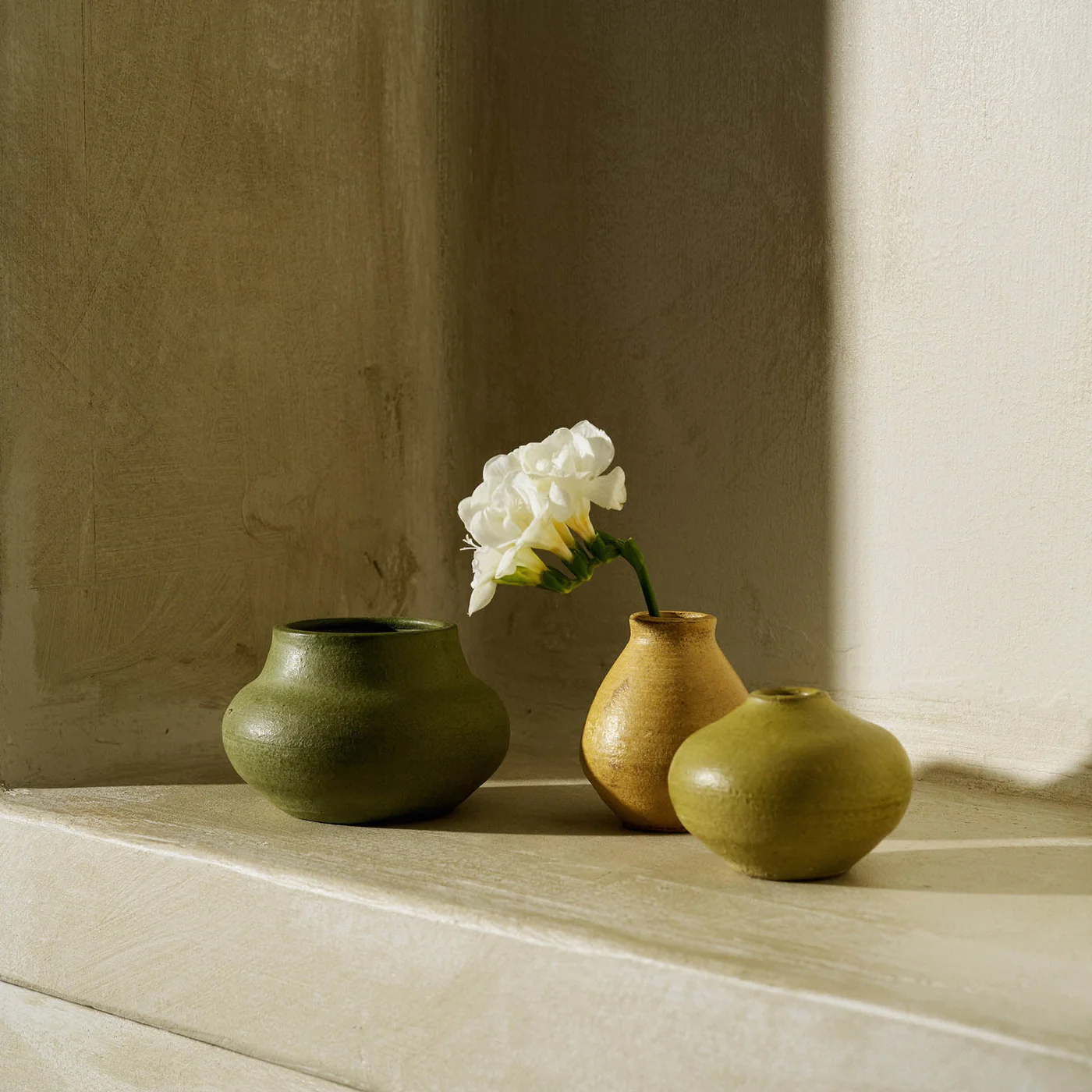Gofis Βάζα Πήλινα Σετ-3 Σχέδιο-174 8 x 9 cm.