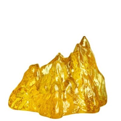 Kosta Boda Crystal Cut The Rock Votive Yellow 91 mm.