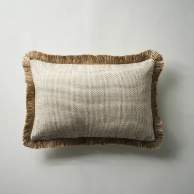 Gofis Μαξιλαροθήκη Σχέδιο-229 Jute fringe Crema 30 x 45 cm.