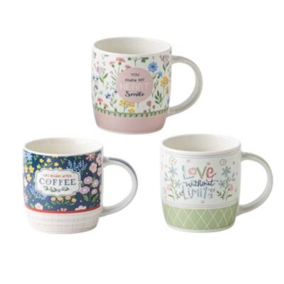 Κούπα Marva 350 ml. New bone china Λουλούδια 3 σχέδια
