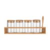 Estia Bamboo Θήκη μπαχαρικών 4 βαζάκια με bamboo καπάκι + κουτάλι bamboo