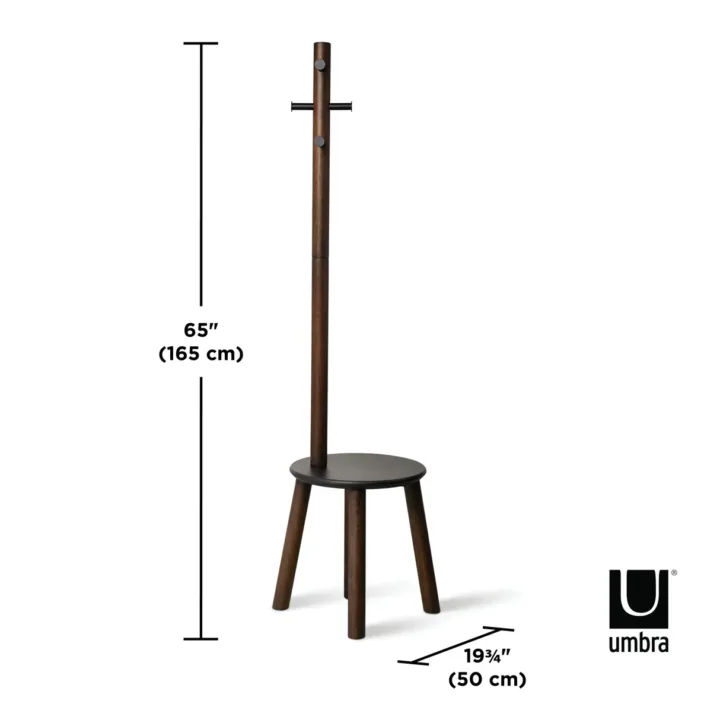 Umbra Pillar Stool/Coatrack Balck/Wallnut