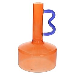 Andrea Fontebasso Glass Design Art Vase 19 cm. Orange / Blue