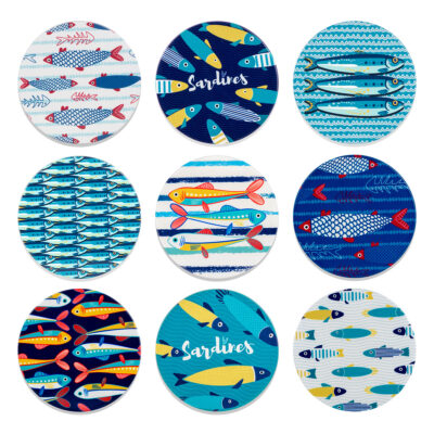 Fish Σουβέρ Round 10 cm. 9 σχέδια