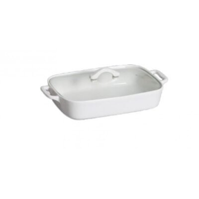 Γάστρα White πυρίμαχη με καπάκι γυάλινο 43 cm. Ορθογώνια