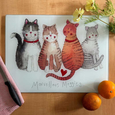 Alex Clark Δίσκος Κοπής Γυάλινος 30 x 40 cm. WT01 Marvellous Moggies