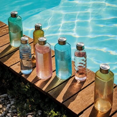 Tognana Glass Bottle 1 lt. Stainless Steel cap squared