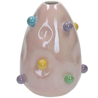 Andrea Fontebasso Colored With Dots Ceramic Vase 14 cm. Pink