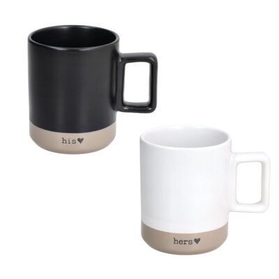 Tognana Κούπα set-2 Stoneware 400 cc. black & white you & me