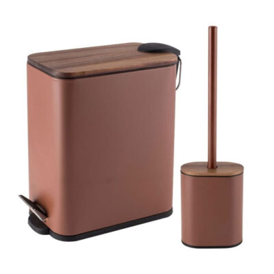 Mrs Home Κάδος 5 lt. Bamboo καπάκι Soft Close + Πιγκάλ Καφέ
