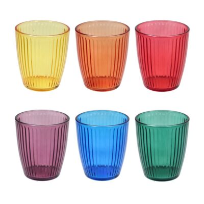 Tognana Glass tumbler multicolour Set-6 Panama 320 cc.