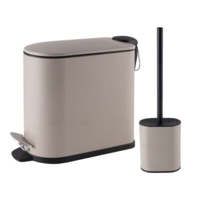Mrs Home Κάδος 5 lt. Οβάλ Soft Close + Πιγκάλ Taupe
