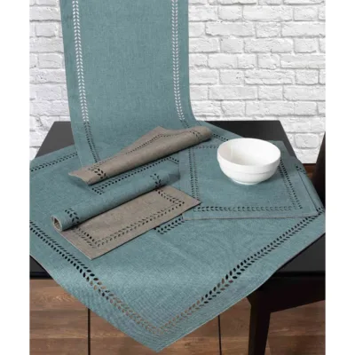 Silk fashion Runner BG18 Petrol / Olive Green 45 x 170 cm.