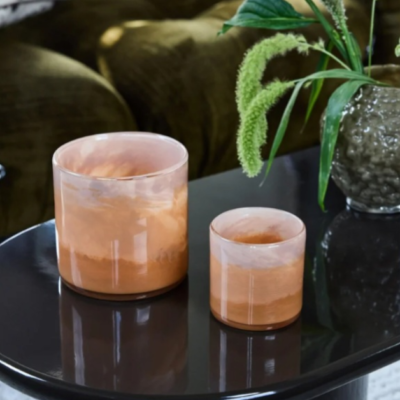Byon Carole Faded Candle holder XS Apricot / Peach / Beige 10 x 10 cm.