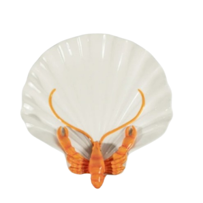 Byon Lobsti Plate White / Orange 30,5 x 30 x 6,5 cm.