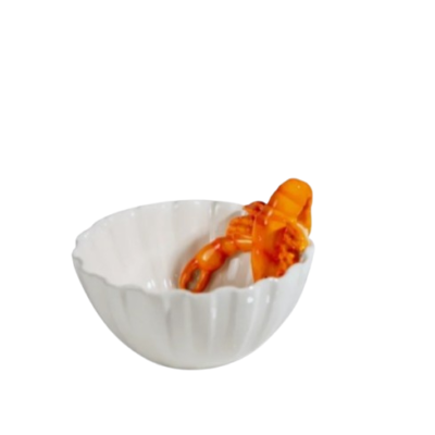 Byon Lbsti Bowl White / Orange 16 x 14 x 9,5 cm.